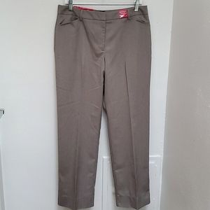 Natural Fit Dress Slacks Taupe Color with Tiny Chevron Print Size 10P